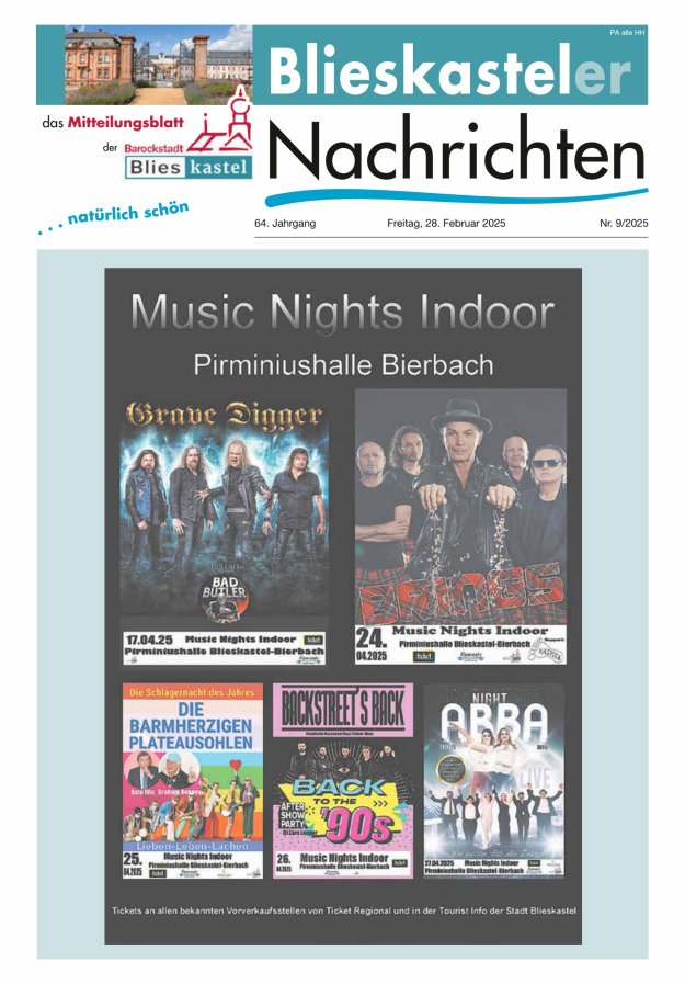 Blieskasteler Nachrichten  Titelblatt 09/2025