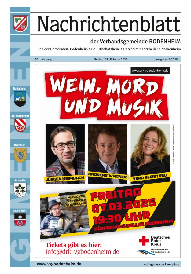 Nachrichtenblatt der VG Bodenheim              Titelblatt 09/2025