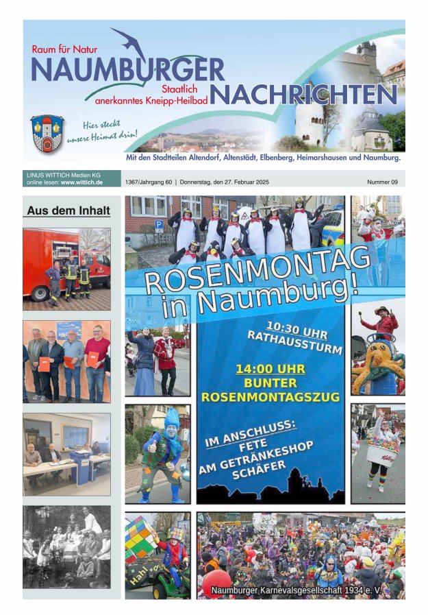 Naumburger Nachrichten Titelblatt 09/2025