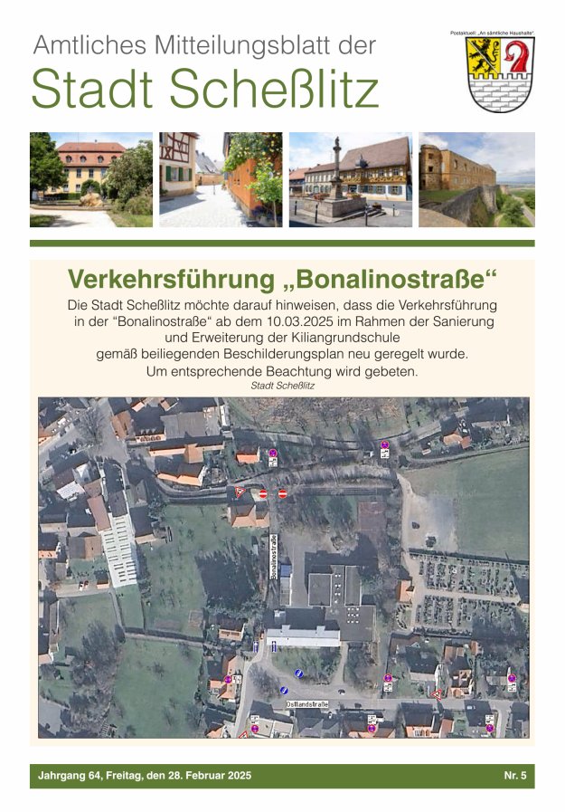 Scheßlitzer Anzeiger - Amtliches Mitteilungsblatt der Stadt Scheßlitz Titelblatt 05/2025