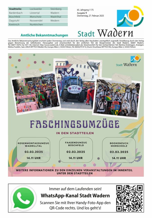 Stadt Wadern Titelblatt 09/2025
