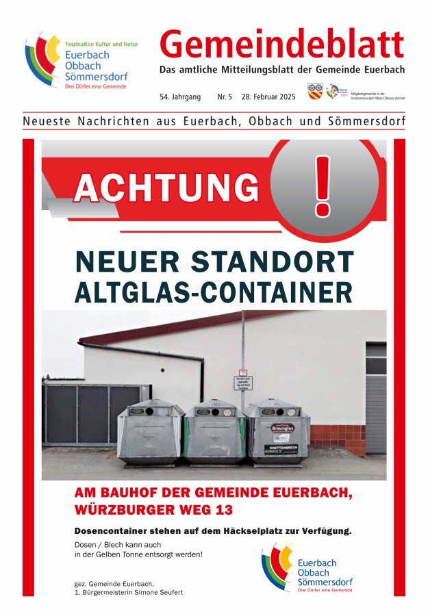 Gemeindeblatt der Gemeinde Euerbach Titelblatt 05/2025