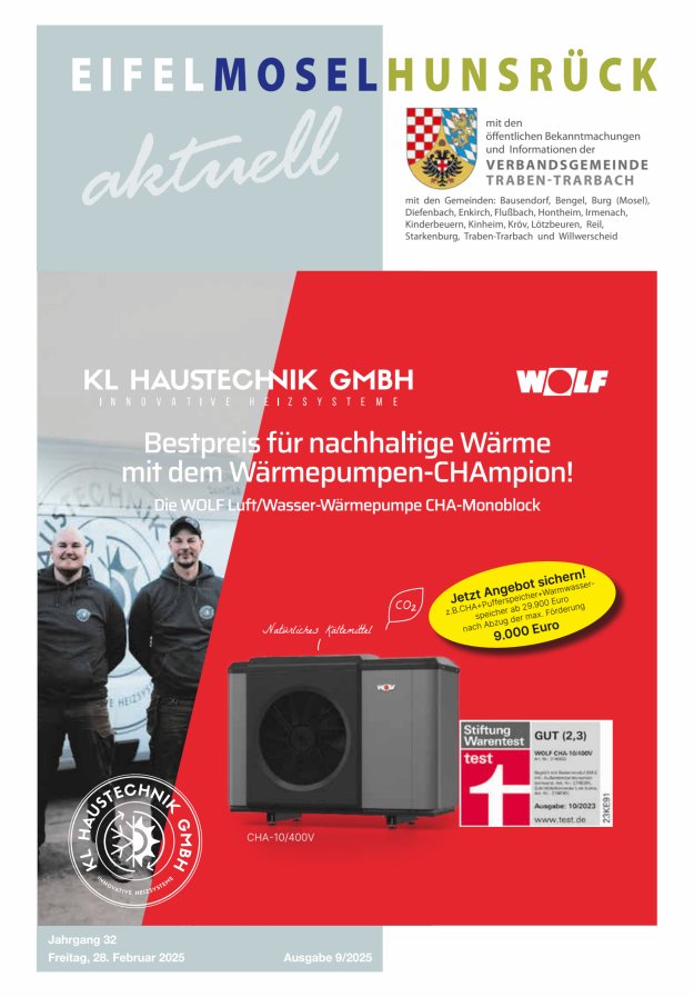 Eifel-Mosel-Hunsrück aktuell VG Traben-Trarbach Titelblatt 09/2025