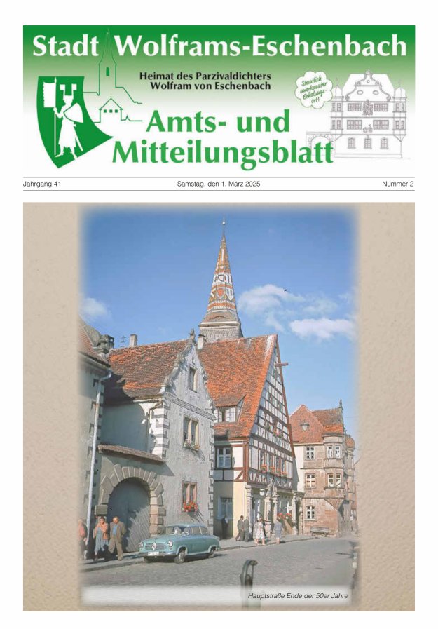 Amts- und Mitteilungsblatt Stadt Wolframs-Eschenbach Titelblatt 02/2025