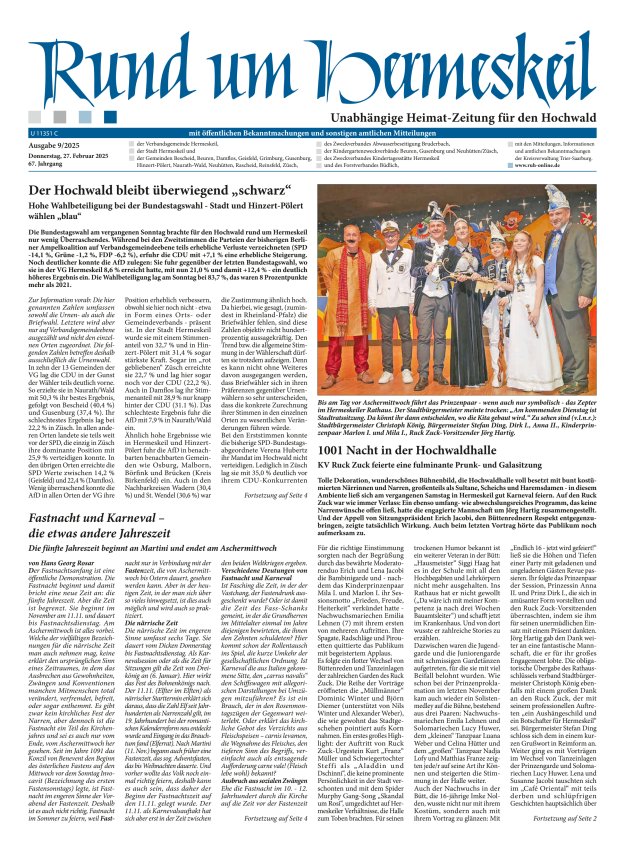 Rund um Hermeskeil Titelblatt 09/2025