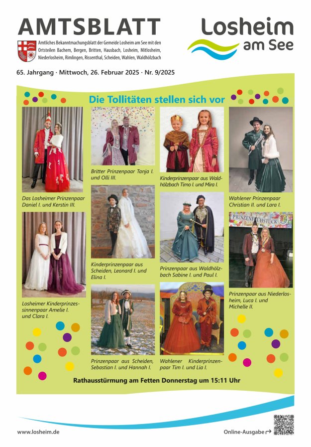 Amtliches Bekanntmachungsblatt der Gemeinde Losheim am See Titelblatt 09/2025