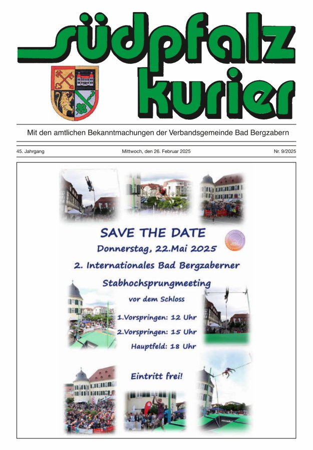 Südpfalz Kurier - VG Bad Bergzabern Titelblatt 09/2025