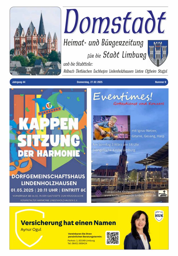 Domstadt - Heimat- und Bürgerzeitung für die Stadt Limburg Titelblatt 09/2025
