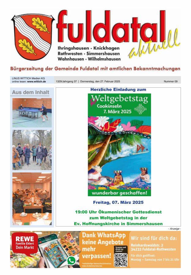 Fuldatal aktuell Titelblatt 09/2025