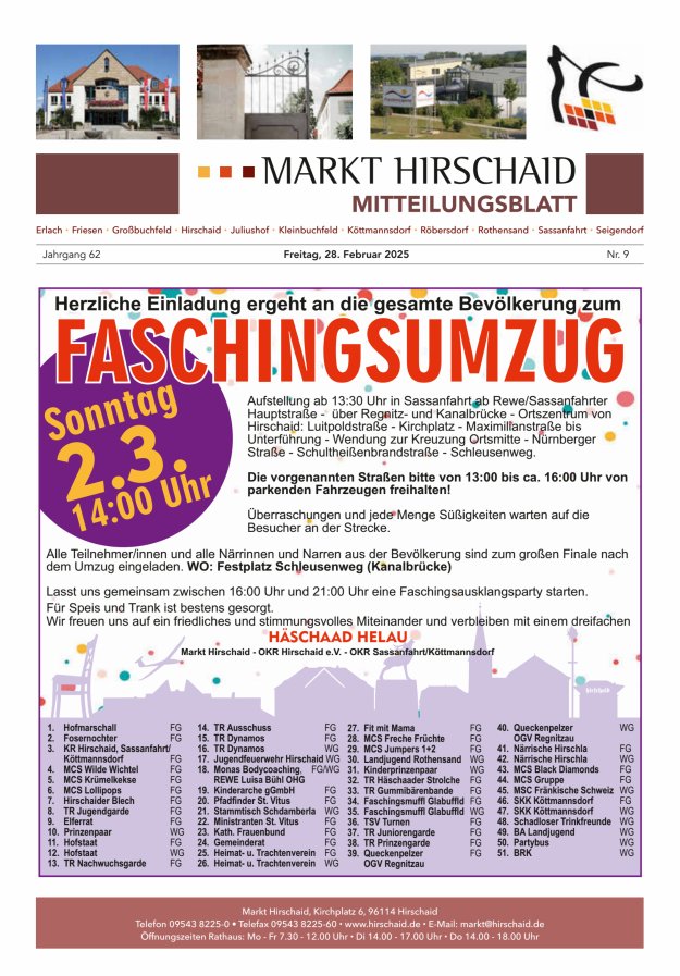 Mitteilungsblatt Markt Hirschaid Titelblatt 09/2025