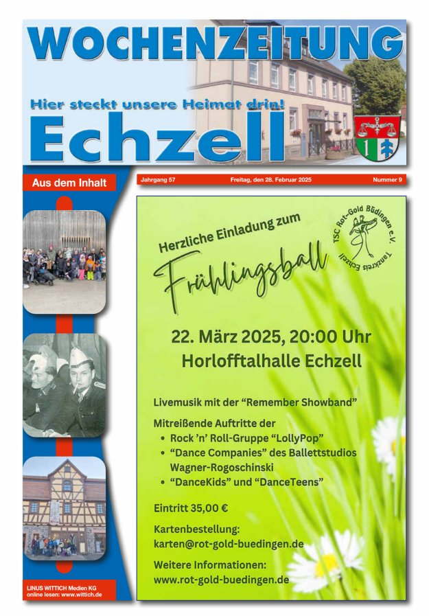 Wochenzeitung für die Gemeinde Echzell Titelblatt 09/2025