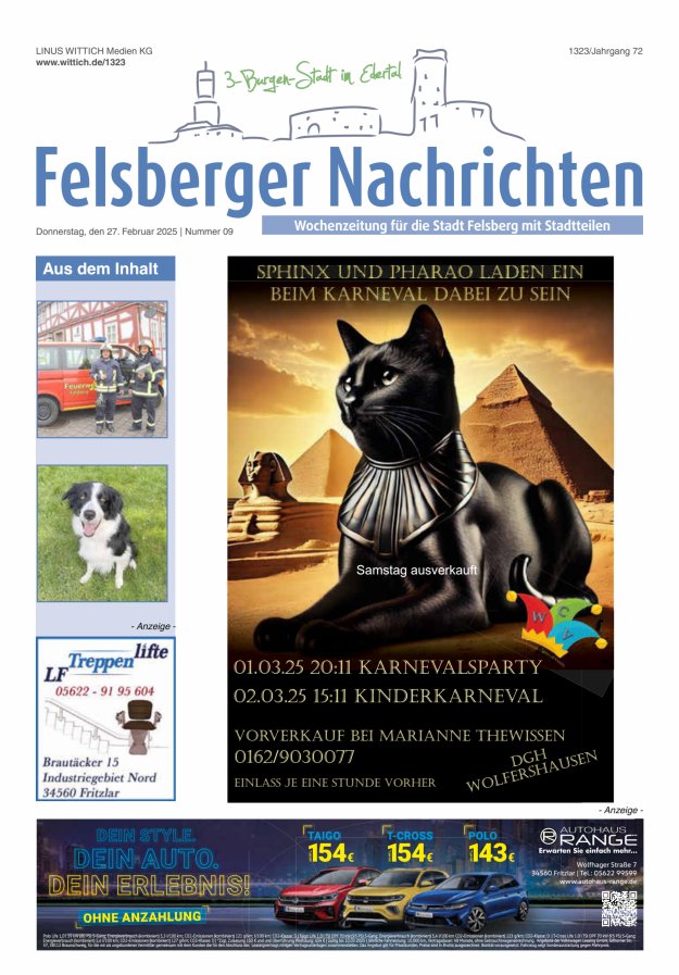 Felsberger Nachrichten Titelblatt 09/2025