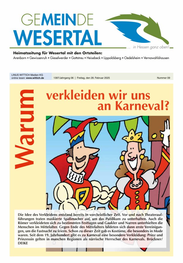Wesertal Titelblatt 09/2025