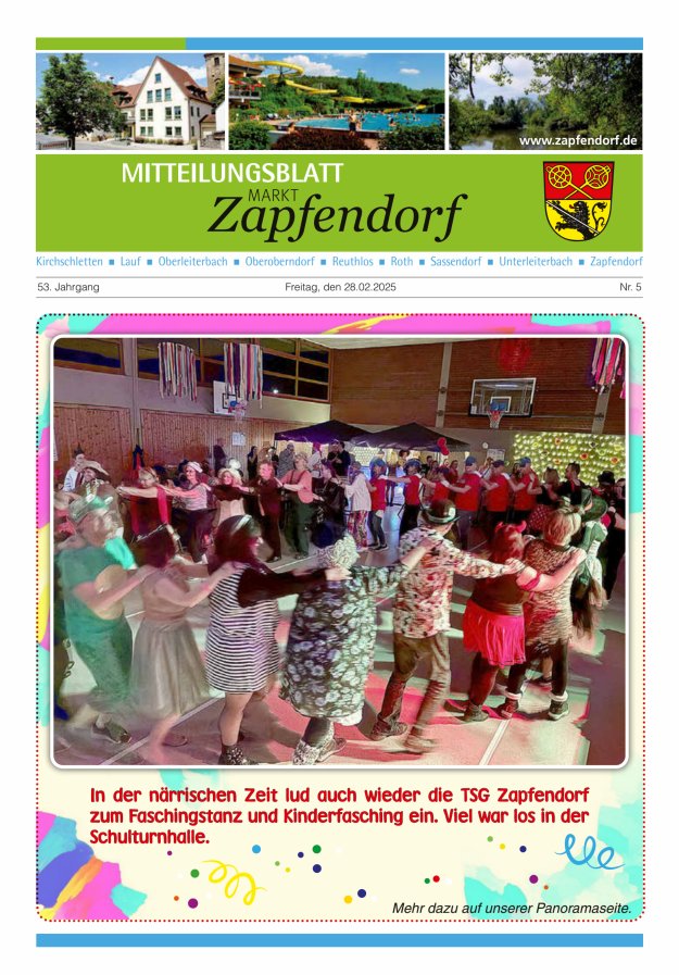 Mitteilungsblatt Markt Zapfendorf Titelblatt 05/2025