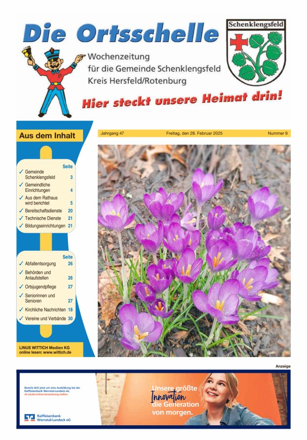 Die Ortsschelle Titelblatt 09/2025