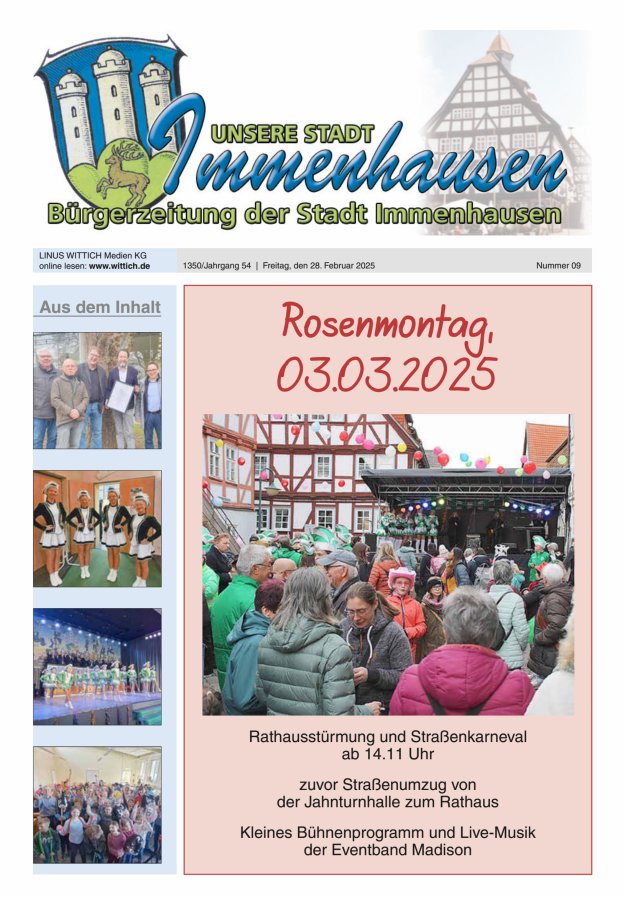 Unsere Stadt Immenhausen Titelblatt 09/2025