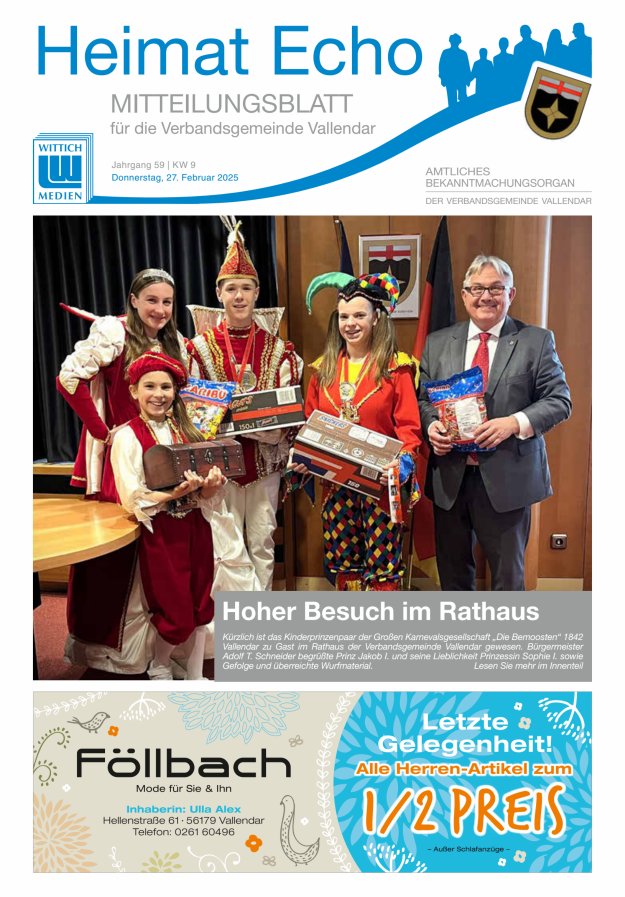 Heimat-Echo - Heimat- und Bürgerzeitung Verbandsgemeinde Vallendar Titelblatt 09/2025