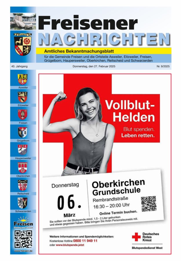 Freisener Nachrichten Titelblatt 09/2025