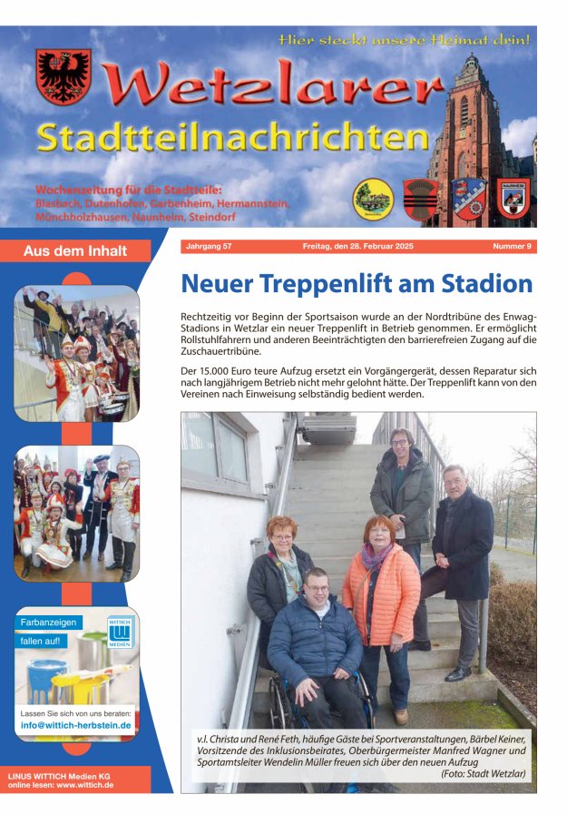 Wetzlarer Stadtteilnachrichten Titelblatt 09/2025