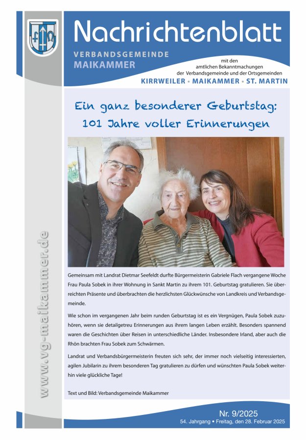 Nachrichtenblatt VG Maikammer Titelblatt 09/2025