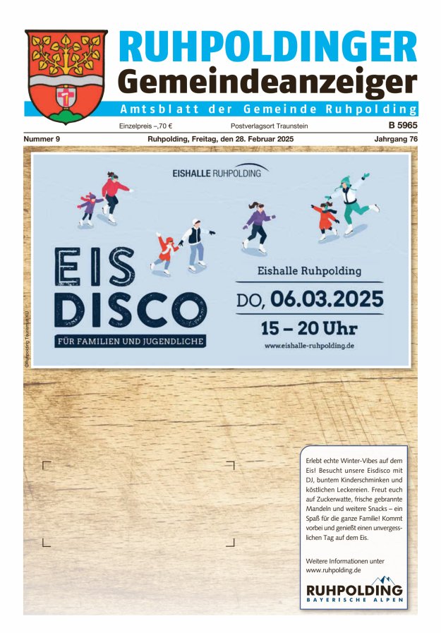 Ruhpoldinger Gemeindeanzeiger Titelblatt 09/2025