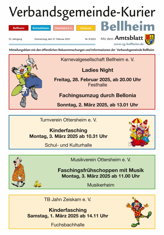 Verbandsgemeinde-Kurier Bellheim Titelblatt 09/2025