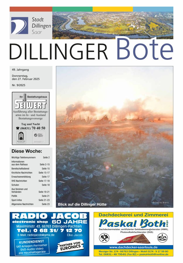 Dillinger Bote Titelblatt 09/2025