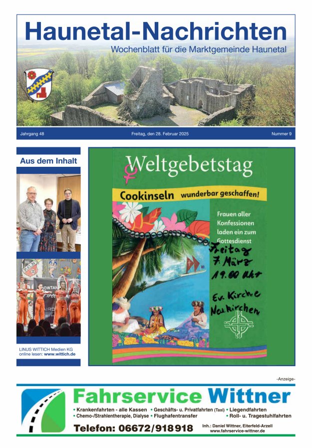 Haunetal-Nachrichten Titelblatt 09/2025