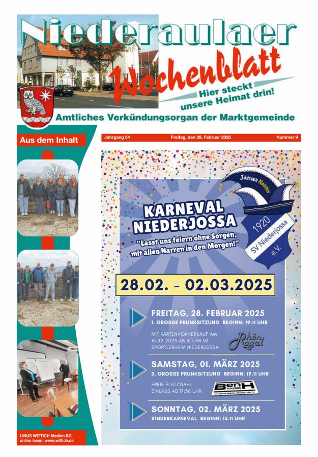 Niederaulaer Wochenblatt Titelblatt 09/2025