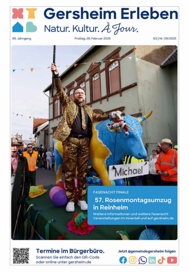 Bekanntmachungsblatt der Gemeinde Gersheim Titelblatt 09/2025