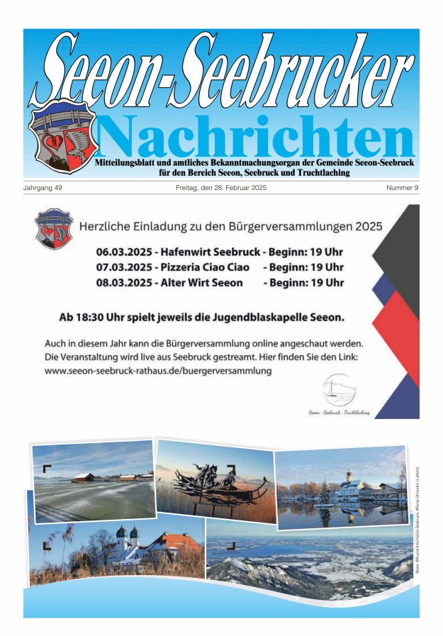 Seeon-Seebrucker Nachrichten Titelblatt 09/2025