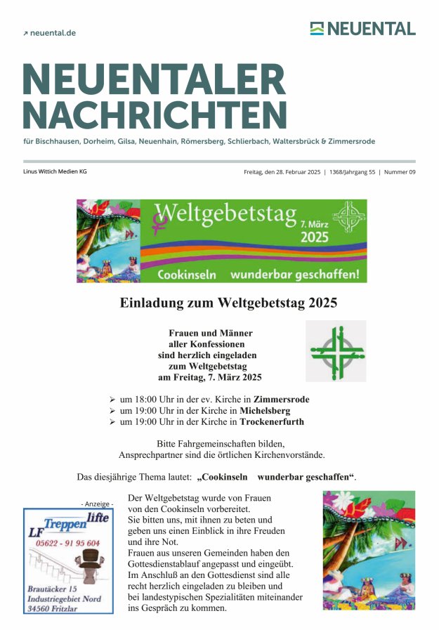 Neuentaler Nachrichten Titelblatt 09/2025