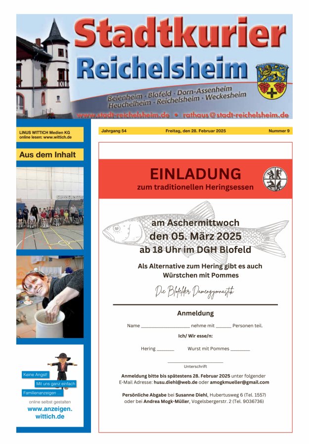 Stadtkurier Reichelsheim Titelblatt 09/2025