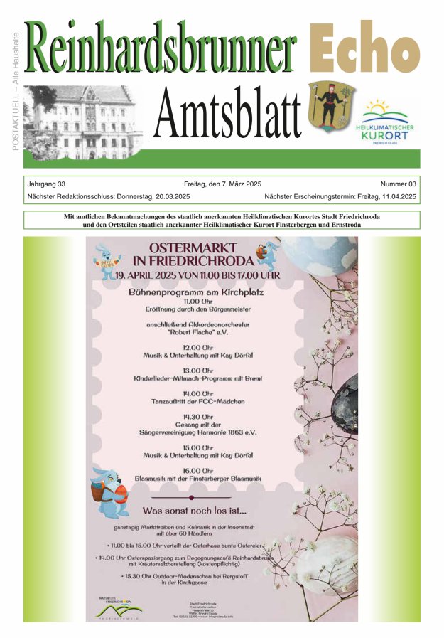 Reinhardsbrunner Echo Titelblatt 03/2025
