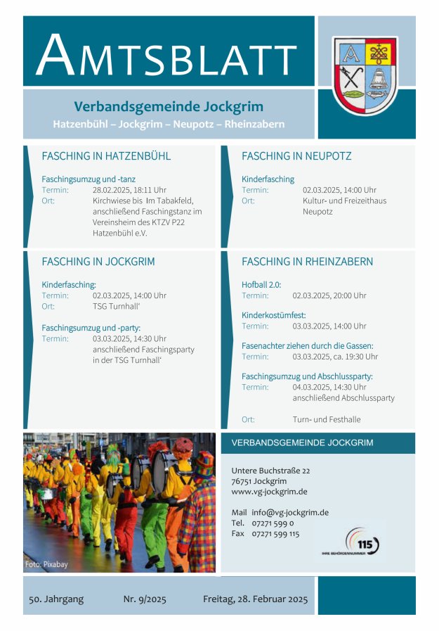 Amtsblatt VG Jockgrim Titelblatt 09/2025