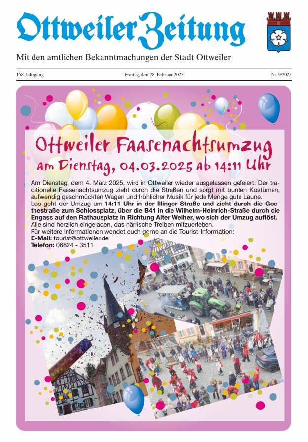 Ottweiler Zeitung Titelblatt 09/2025