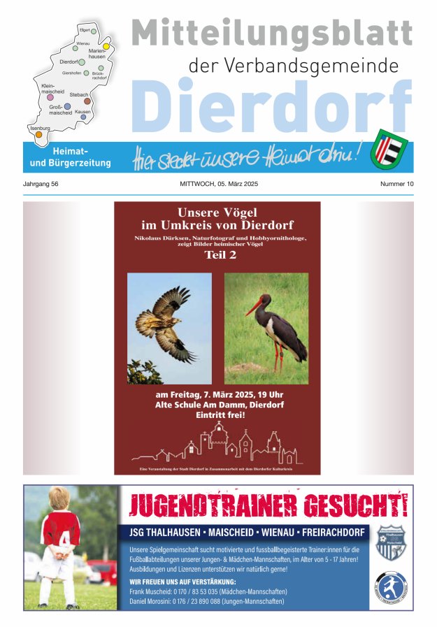 Mitteilungsblatt der Verbandsgemeinde Dierdorf Titelblatt 10/2025