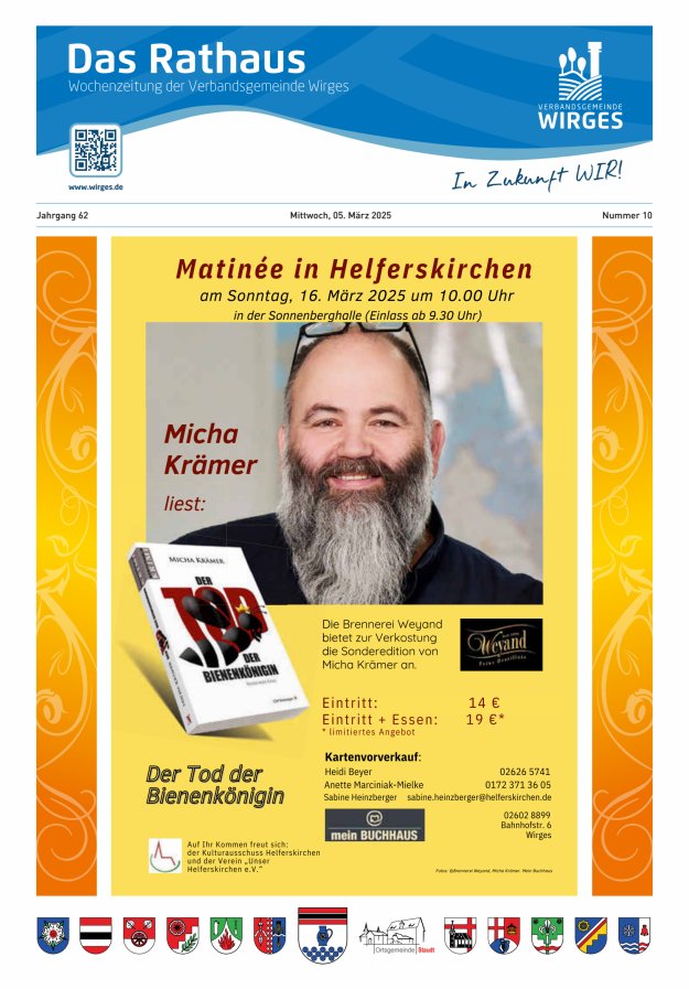 Das Rathaus - Informationen für die Bürger in der VG Wirges Titelblatt 10/2025