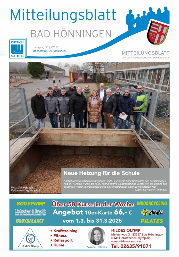 Mitteilungsblatt für den Bereich der Verbandsgemeinde Bad Hönningen Titelblatt 10/2025