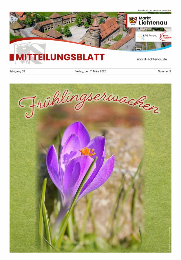 Markt Lichtenau in Bayern Titelblatt 03/2025