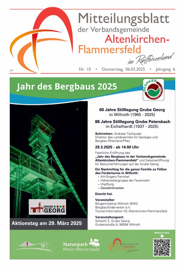 Mitteilungsblatt Verbandsgemeinde Altenkirchen-Flammersfeld Titelblatt 10/2025