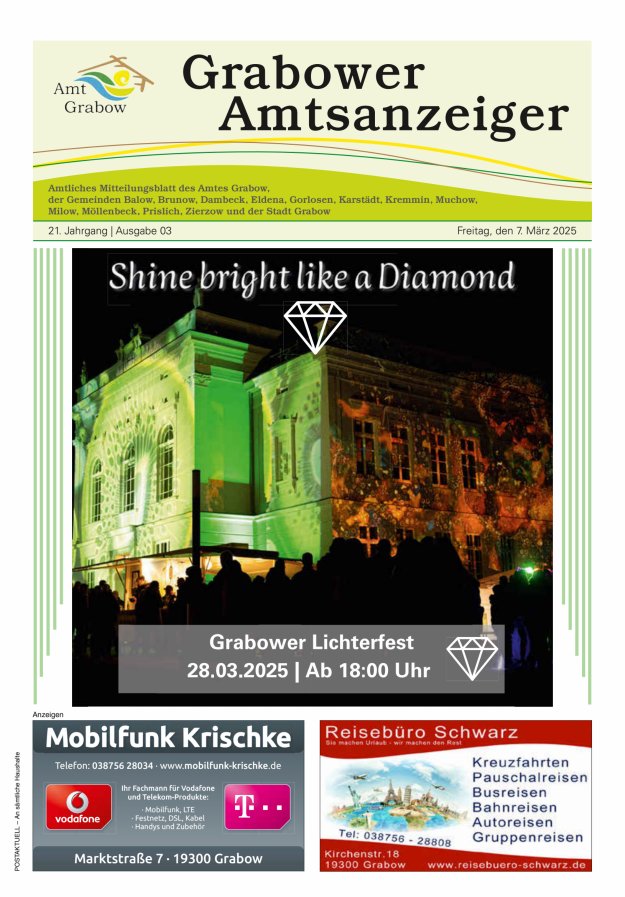 Grabower Amtsanzeiger Titelblatt 03/2025