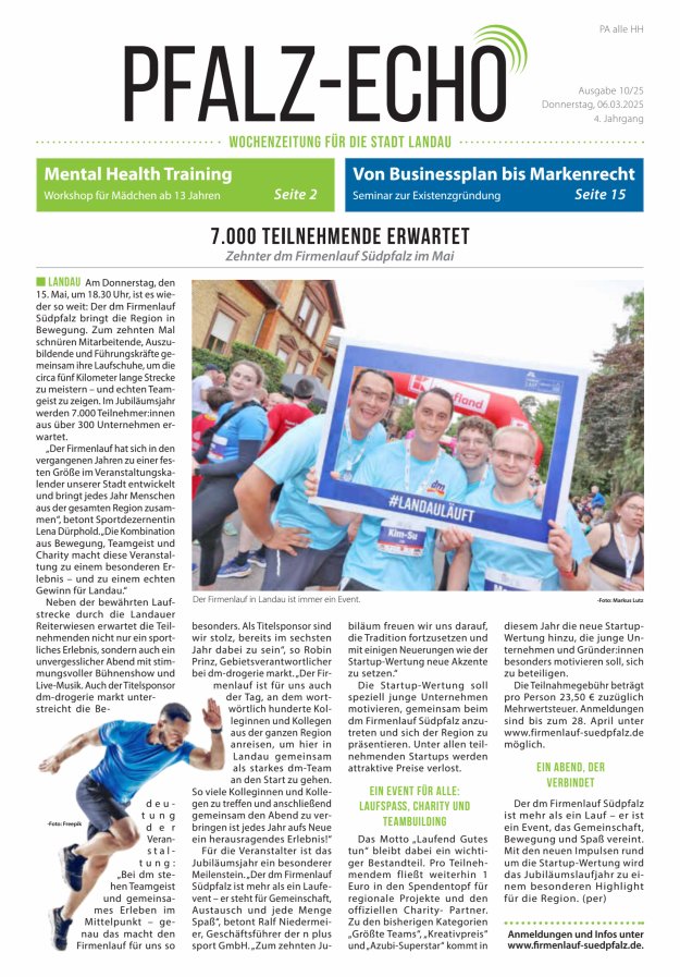 Pfalz-Echo Titelblatt 10/2025