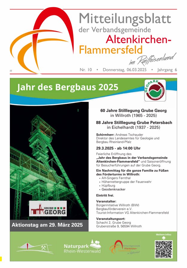Mitteilungsblatt Verbandsgemeinde Altenkirchen-Flammersfeld Ausg Flammersfeld Titelblatt 10/2025