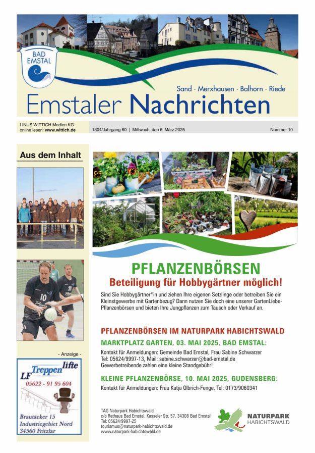 Emstaler Nachrichten Titelblatt 10/2025