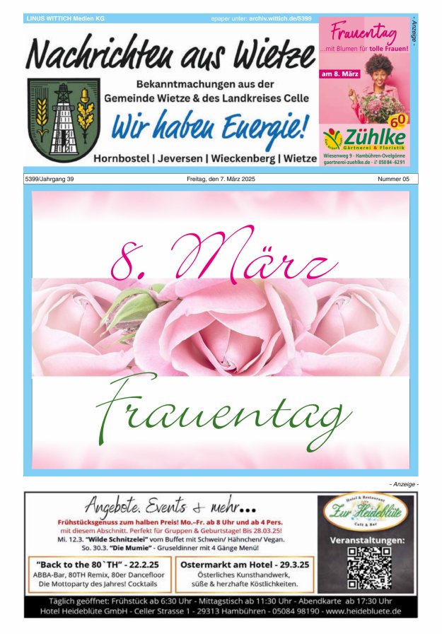 Nachrichten aus Wietze Titelblatt 05/2025