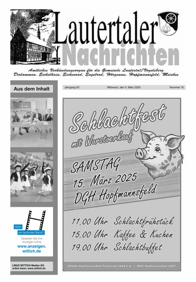 Lautertaler Nachrichten Titelblatt 10/2025