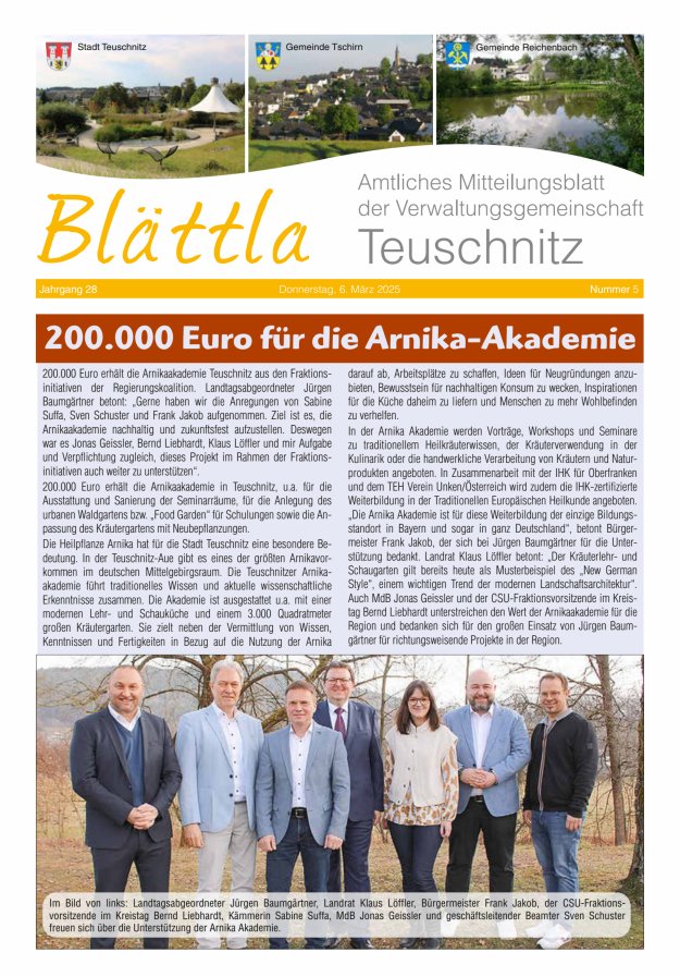 VG-Nachrichten Teuschnitz Titelblatt 05/2025