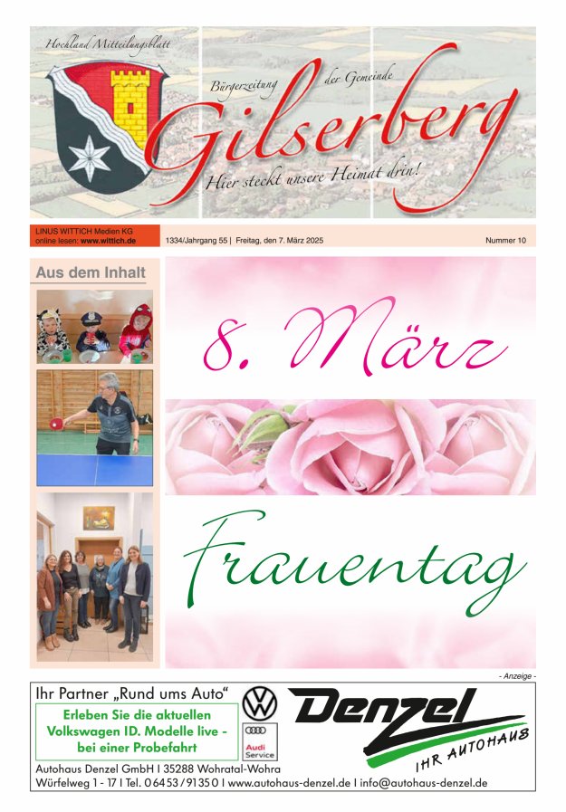 Hochland Mitteilungsblatt Gilserberg Titelblatt 10/2025