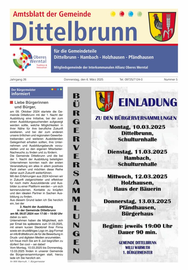 Amtsblatt der Gemeinde Dittelbrunn Titelblatt 05/2025